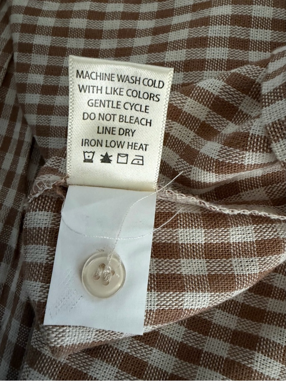 Max Studio London Gingham Linen blend Relaxed Linen Rayon Blouse Top Women’s L - Picture 14 of 15
